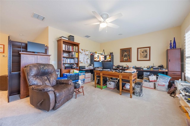 1686 Shadowmoss Cir, Lake Mary, FL 32746 - carpeted office with a ceiling fan