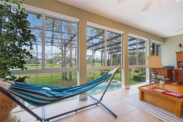 1686 Shadowmoss Cir, Lake Mary, FL 32746 - sunroom / solarium with a ceiling fan and plenty of natural light