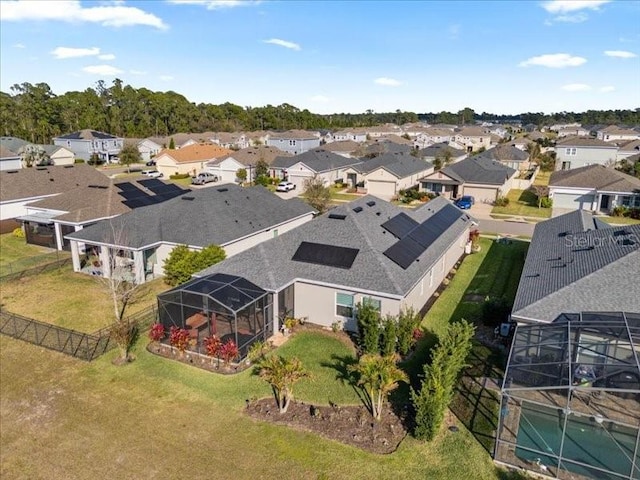 aerial view featuring a residential view