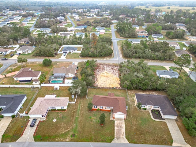 bird's eye view with a residential view