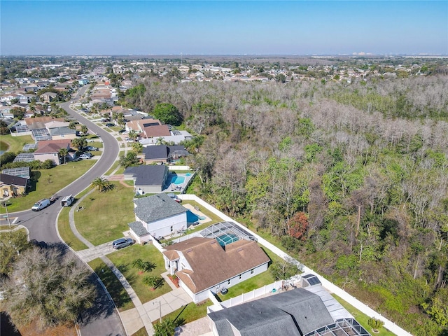 aerial view with a residential view