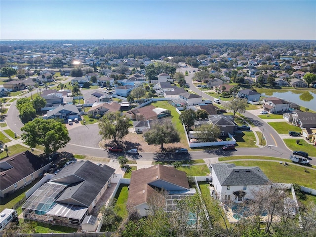 drone / aerial view with a residential view