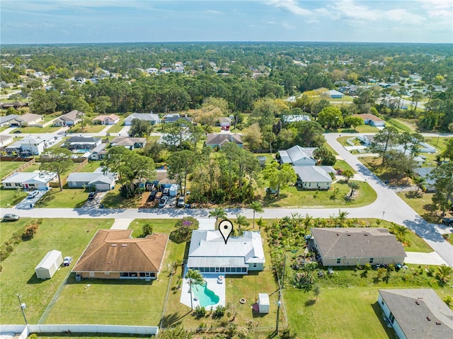 bird's eye view featuring a residential view