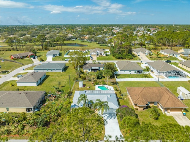 drone / aerial view with a residential view