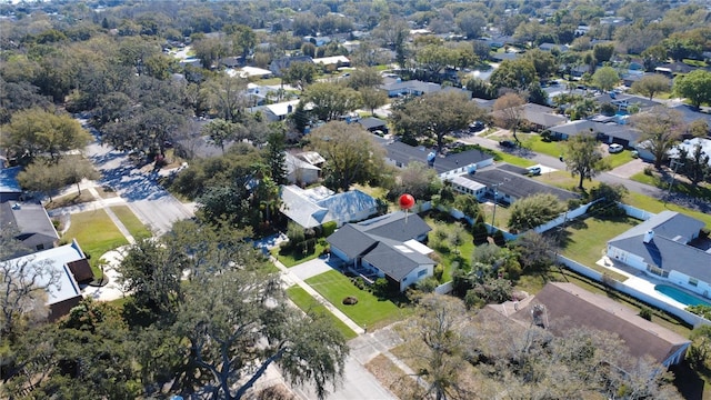 birds eye view of property with a residential view