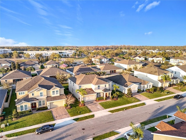 aerial view with a residential view