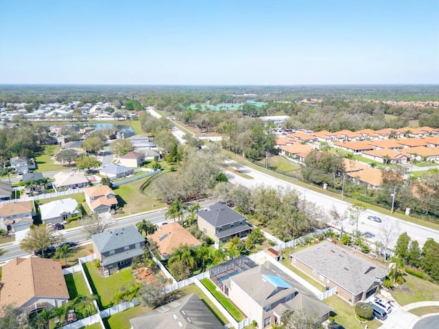 aerial view with a residential view