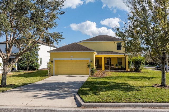 1000 Seburn Rd, Apopka, FL 32703 - view of front of home with a garage, stucco siding, driveway, and a front yard