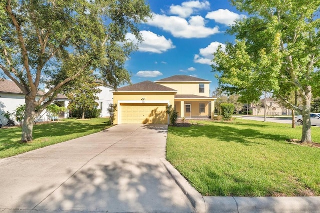 1000 Seburn Rd, Apopka, FL 32703 - view of front of house featuring stucco siding, an attached garage, a front lawn, and concrete driveway