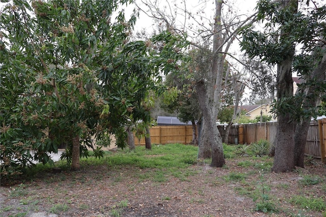 view of yard featuring fence