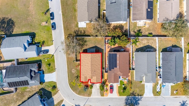 drone / aerial view with a residential view