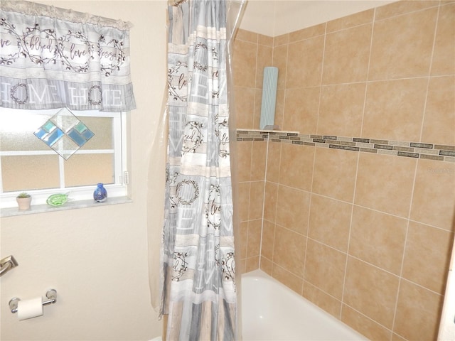 full bathroom featuring shower / tub combo