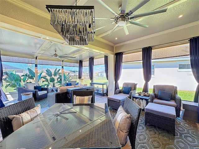 view of patio / terrace featuring outdoor lounge area and ceiling fan