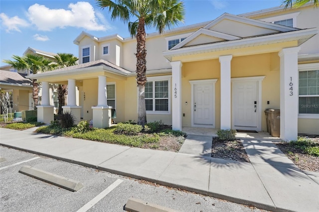 view of front of home with stucco siding