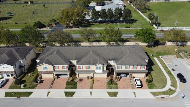 drone / aerial view with a residential view