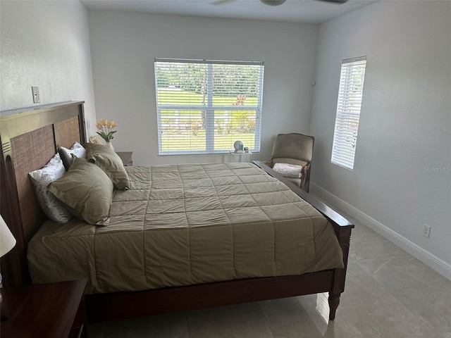 bedroom with baseboards