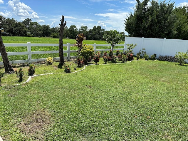 view of yard featuring fence private yard