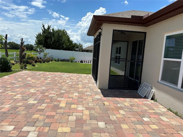 view of patio with a fenced backyard