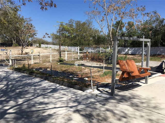 view of yard with a patio area and fence