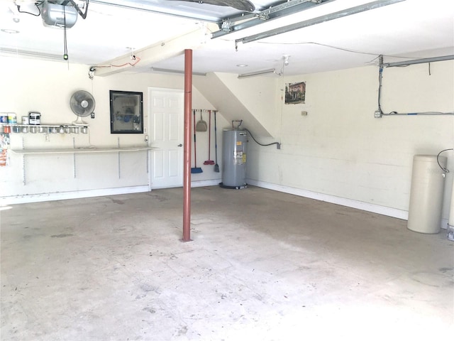 garage with electric water heater