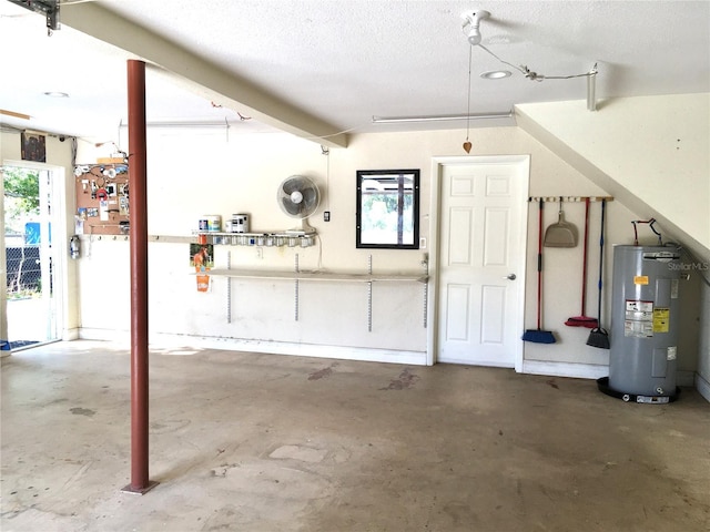 garage with water heater