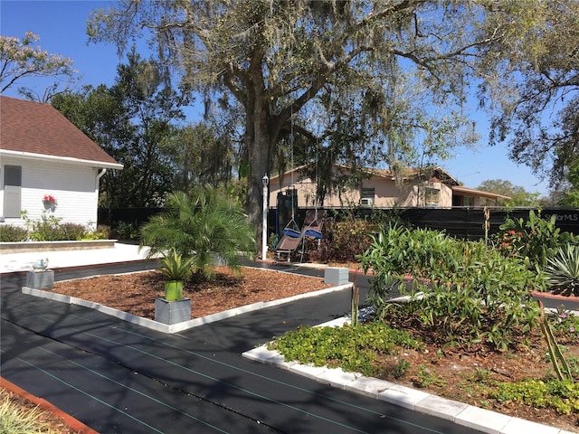 view of yard with fence