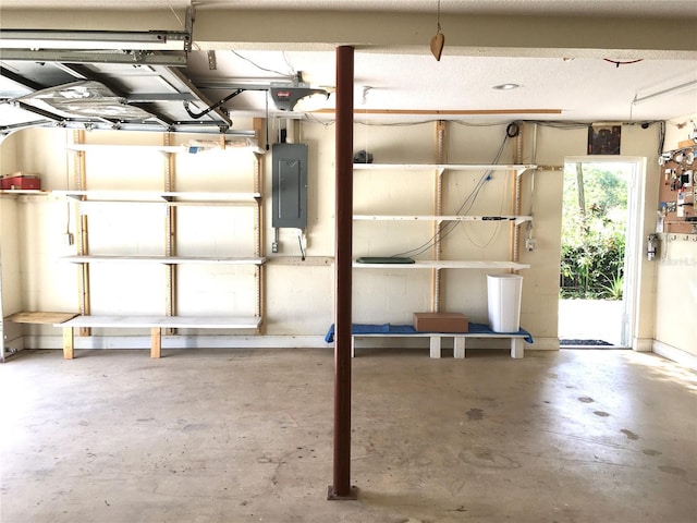garage featuring electric panel