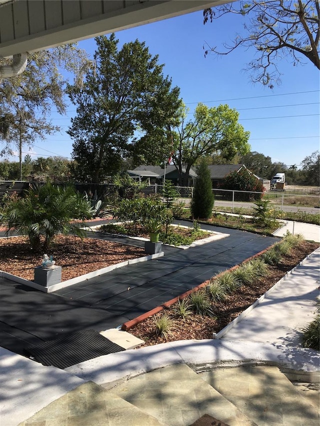 view of yard with fence