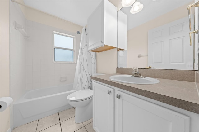 3303 Ann Arbor Ct, Saint Cloud, FL 34772 - full bath with shower / bath combo with shower curtain, toilet, tile patterned flooring, and vanity