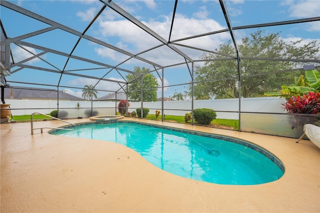 3303 Ann Arbor Ct, Saint Cloud, FL 34772 - view of pool with a pool with connected hot tub, a patio area, a lanai, and a fenced backyard