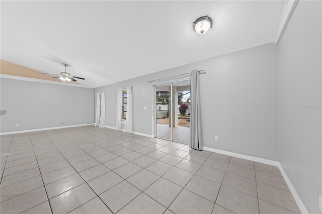 3303 Ann Arbor Ct, Saint Cloud, FL 34772 - unfurnished room featuring a ceiling fan, baseboards, light tile patterned flooring, and a textured ceiling
