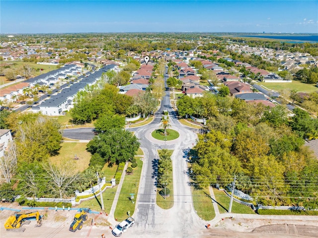 aerial view with a residential view