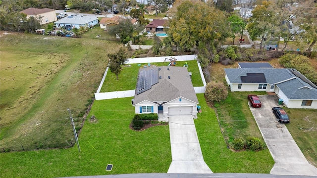 aerial view with a residential view