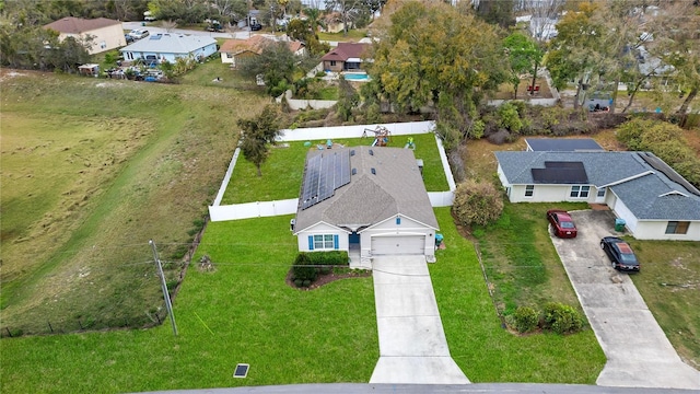 aerial view featuring a residential view