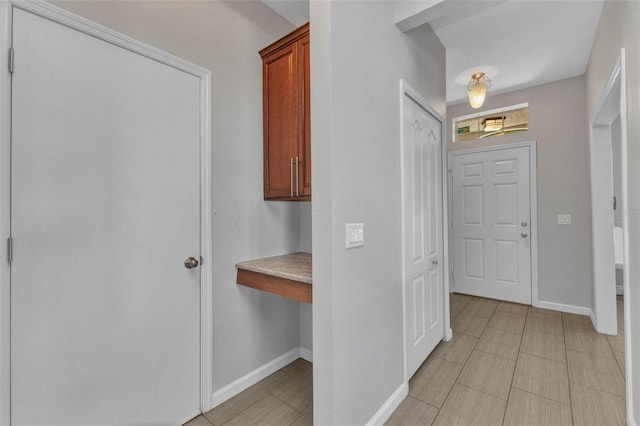 hallway with baseboards