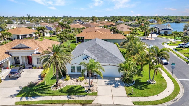 aerial view with a residential view