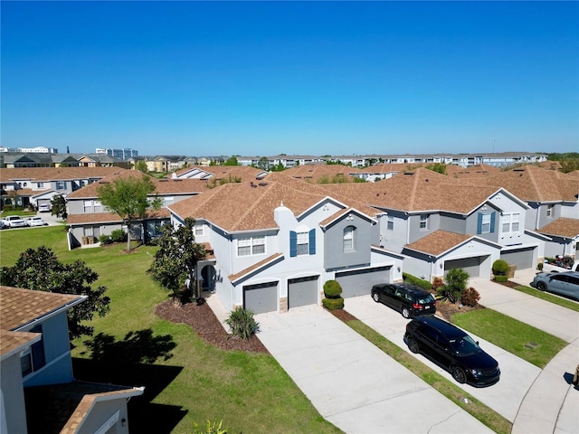 aerial view featuring a residential view