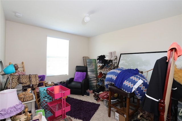 bedroom with carpet