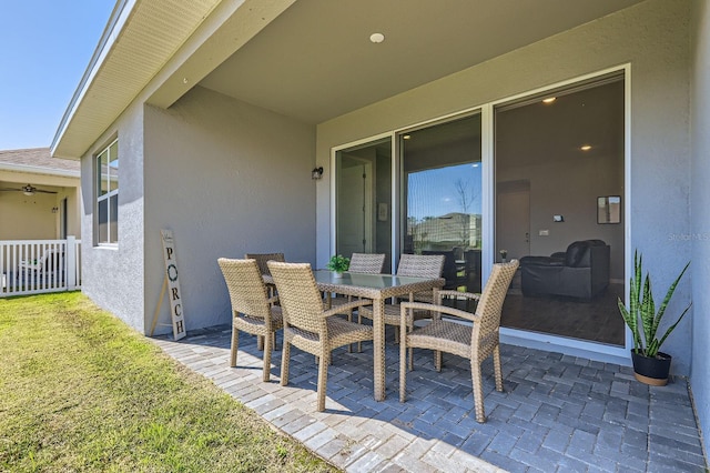 view of patio / terrace featuring outdoor dining area