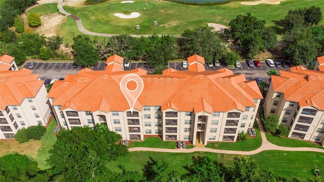 bird's eye view featuring golf course view