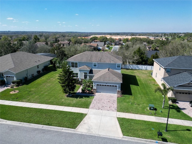 aerial view featuring a residential view