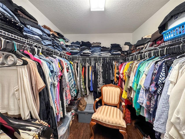 spacious closet with wood finished floors