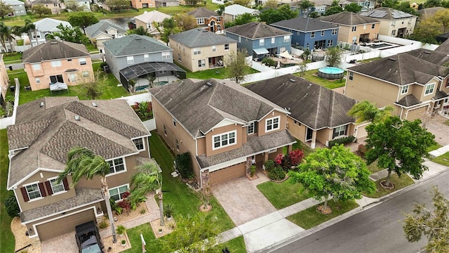 bird's eye view with a residential view