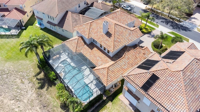 aerial view with a residential view