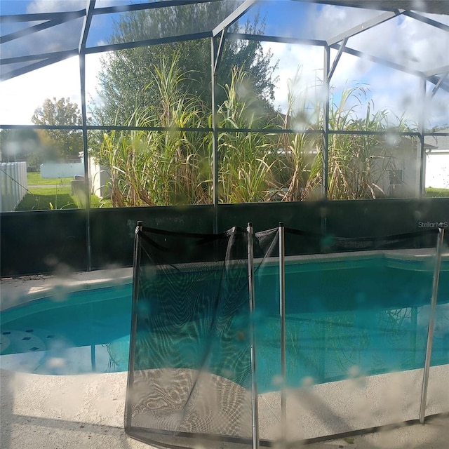 outdoor pool with a lanai