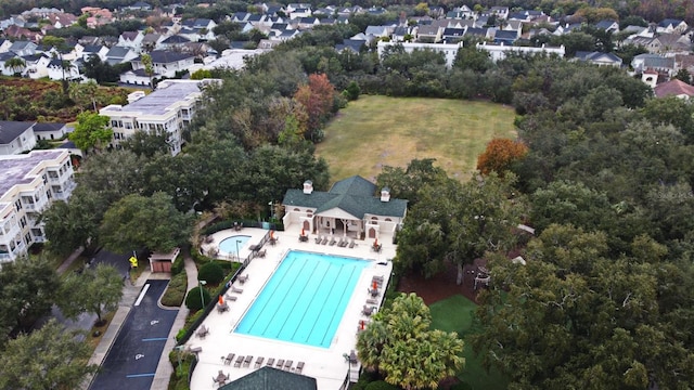 drone / aerial view featuring a residential view