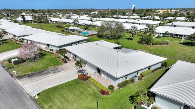 aerial view with a residential view