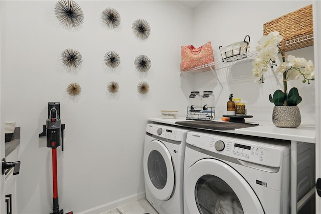 7793 Clove Hitch Way, Orlando, FL 32832 - laundry area featuring washing machine and dryer, laundry area, and baseboards