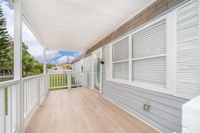 deck featuring a porch