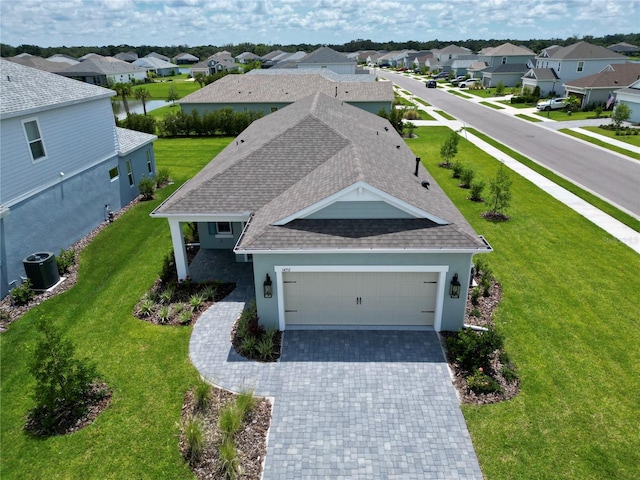 bird's eye view with a residential view